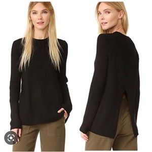 rag & bone | “Carly” pullover crewneck sweater in black |  100% wool size med